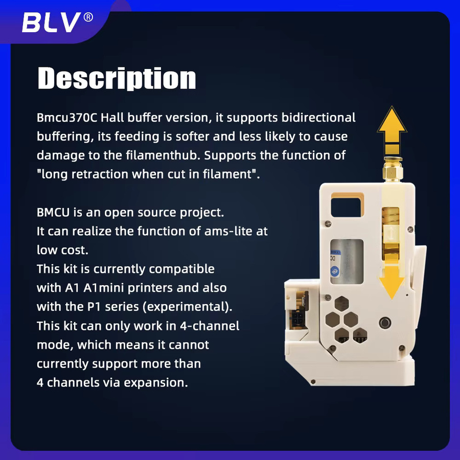 BLV BMCU 370C Open-Source AMS-MMU-Lösung mit Unterstützung für Auto-Refill-Farm und Type-C Anschluss - Bild 2