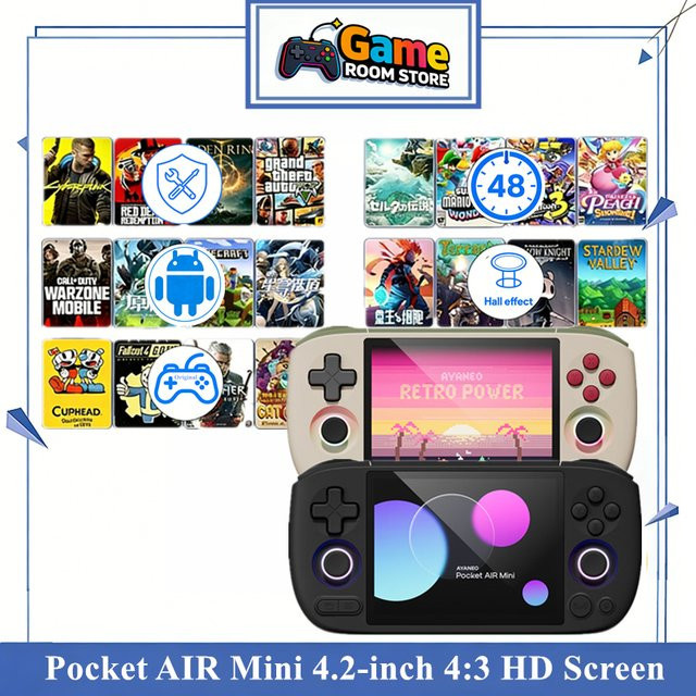 AYANEO Pocket AIR Mini Retro Android Handheld-Spielekonsole mit 4,2-Zoll-Bildschirm und Hall Joystick in Weiß - Bild 1