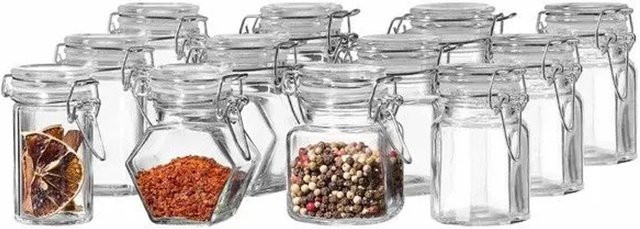 Ritzenhoff & Breker Spicy Vorratsgläser-Set 12-teilig aus Glas in Transparent mit Silikon-Clamp und auslaufsicherer Verschlussfunktion - Bild 1