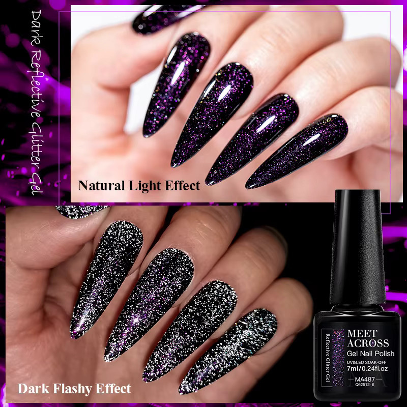 MEET ACROSS Red Series Glitzer-Gel-Nagellack, 7 ml - Bild 5