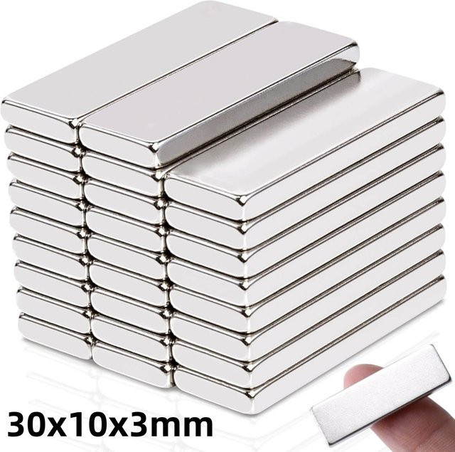 Imanes Permanentmagnet-Block in Silber, B/T/H: 30 x 10 x 3 mm - Bild 1