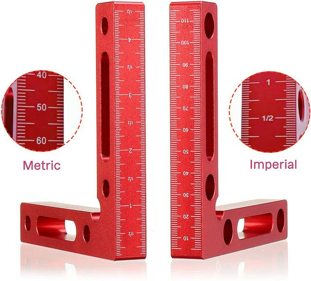 KPXIN 90 Grad Rechtwinklig Clamp aus Aluminium in Rot für Holzbearbeitung und Rahmenbau - Bild 1