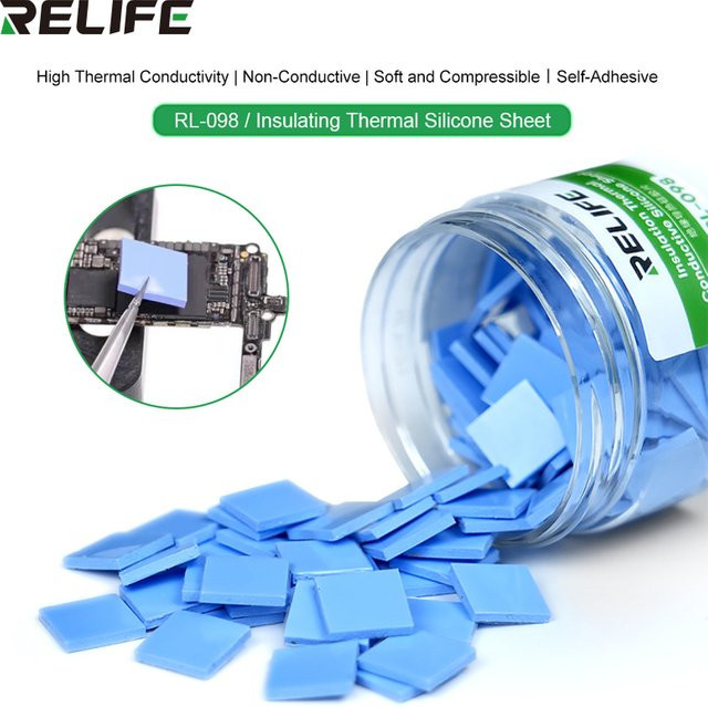 RELIFE RL-098 Vorgeschnittene isolierende Wärmeleitpads in Blau für Motherboard und IC-Chips - Bild 1