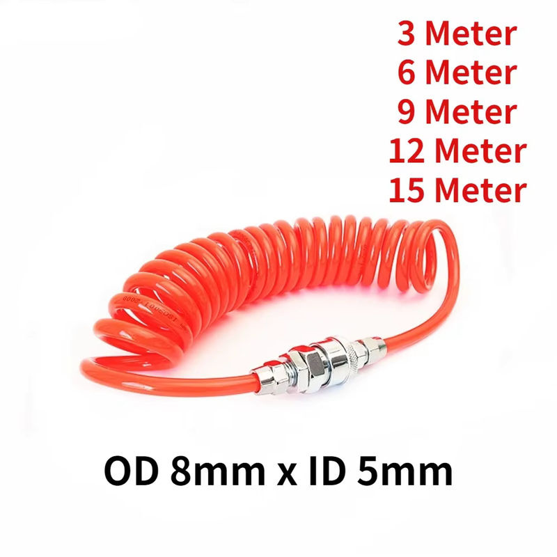 Flexibler PU-Spiralschlauch Federrohr für Kompressor und Luftwerkzeuge, Außendurchmesser: 8 mm, Innendurchmesser: 5 mm - Bild 2