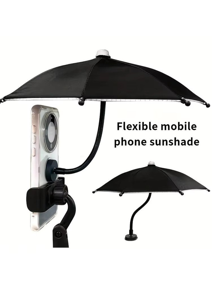 GOT-TOG Magnetischer Handy-Sonnenschirm für iPhone in Blau, blendfreier 360 Grad Sonnenschutz und drehbarer Mini-Regenschirm - Bild 3