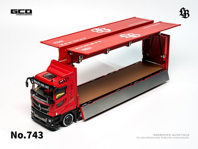 GCD Mitsubishi Fuso Containertruck, Modellauto, 1:64, Metall, Rot - Bild 1