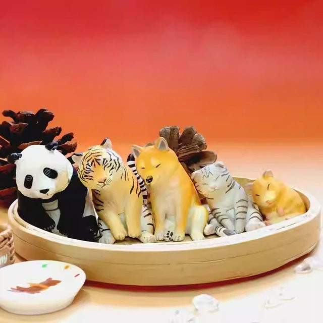 Bandai Kleines Tiermodell, Shiba Inu, Panda, Tiger, Ornament, ab 5 Jahren - Bild 1