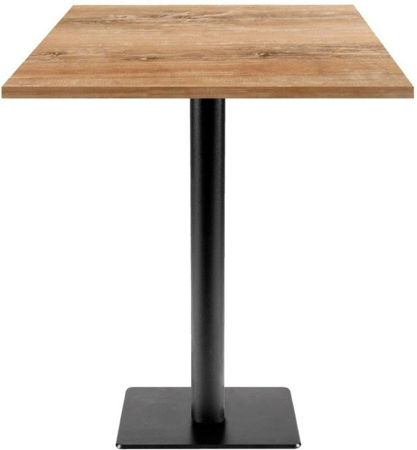 RestooTab Stehtisch Milan T quadratisch in Eiche Antik mit schwarzem Gestell, B/T/H: 70 x 70 x 113 cm - Bild 1