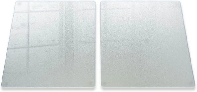 Tulup Glasschneidebrett Set mit Mattoptik, 2 Stück, transparent, rechteckig, rutschfest, B/T: 40 x 52 cm - Bild 1