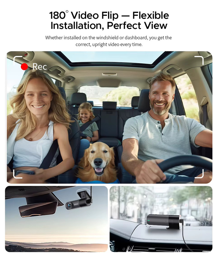 KAWA Dashcam D5 Gen2 Auto-Videorecorder in 2K mit WLAN, App- und Sprachsteuerung sowie Nachtsicht, Schwarz - Bild 5