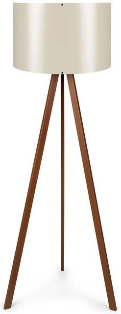 Opviq Stehlampe in Braun und Beige aus PVC und Holz mit E27 Fassung, B/T/H: 38 x 38 x 140 cm - Bild 1