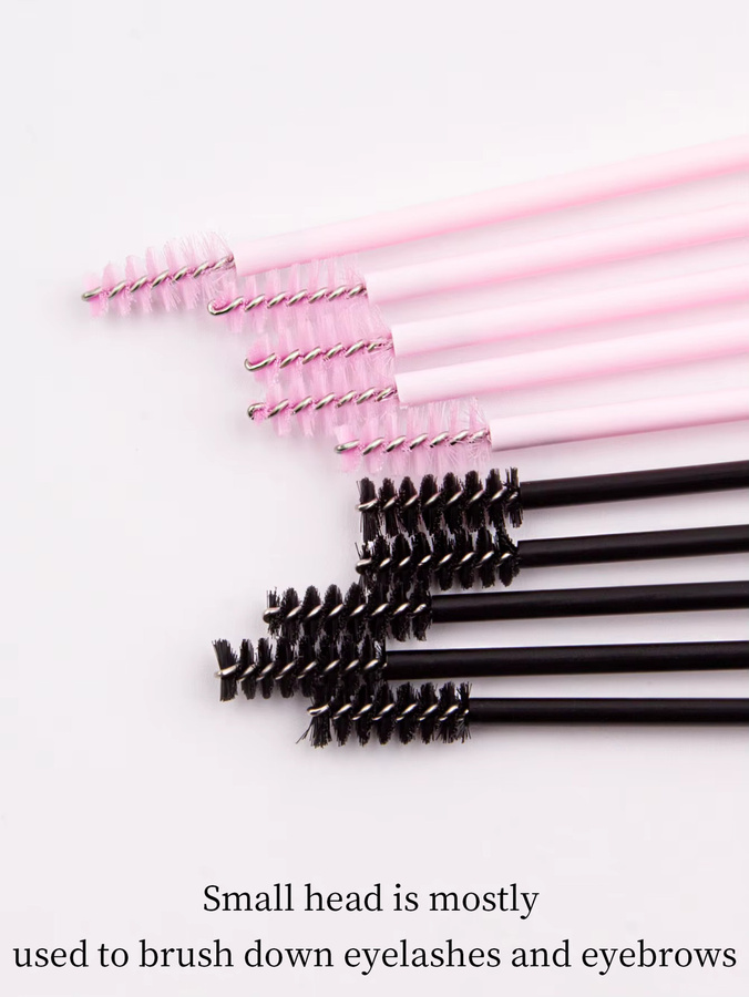 Doppelköpfige Wimpernbürste und Augenbrauenbürste, Rosa, Unisex - Bild 2