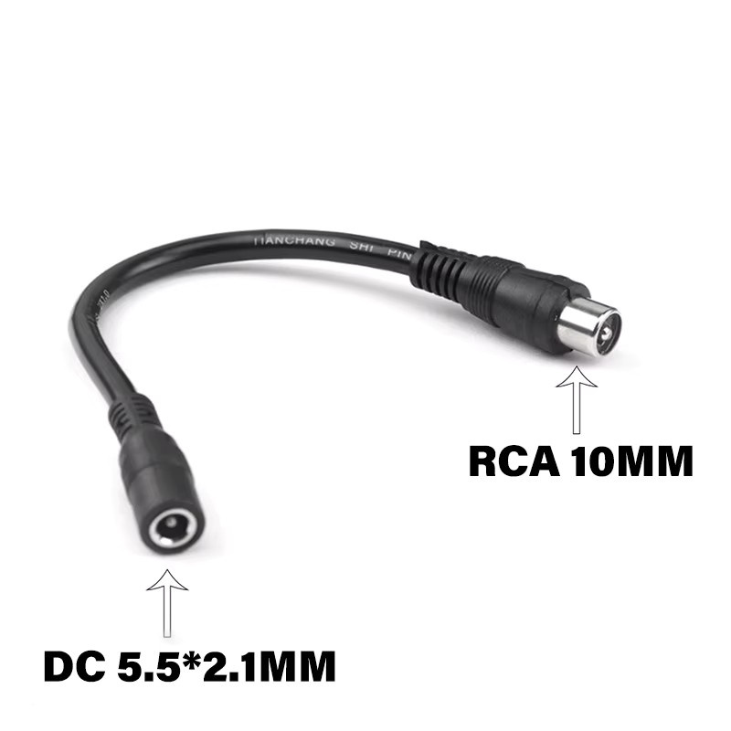DC 5,5 mm auf RCA 10 mm Verbindungskabeladapter in Schwarz für Elektroroller, Fahrrad und Balance-Car - Bild 2