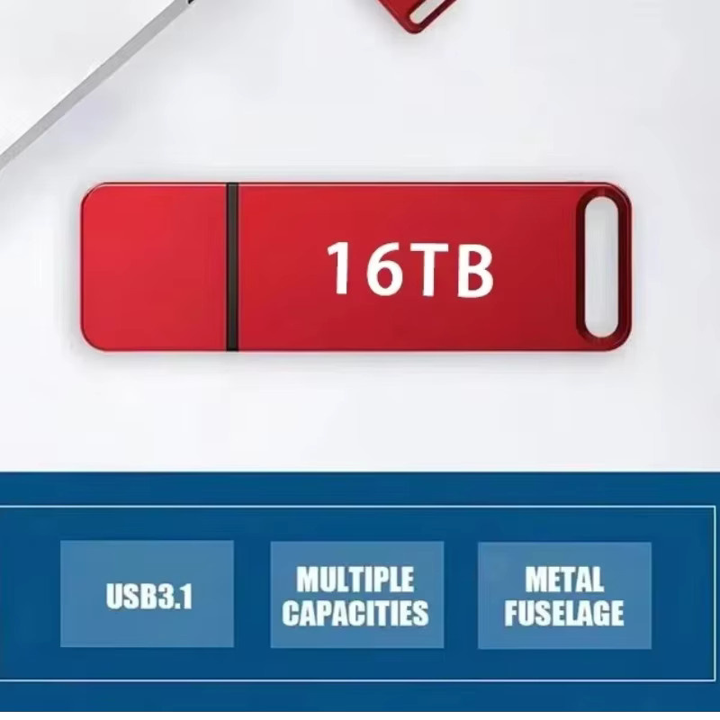 OnePlus USB-Stick mit 16 TB Speicherplatz, USB 3.2 Typ C, Hochgeschwindigkeits-USB-Speicher aus Metall in Rot - Bild 3
