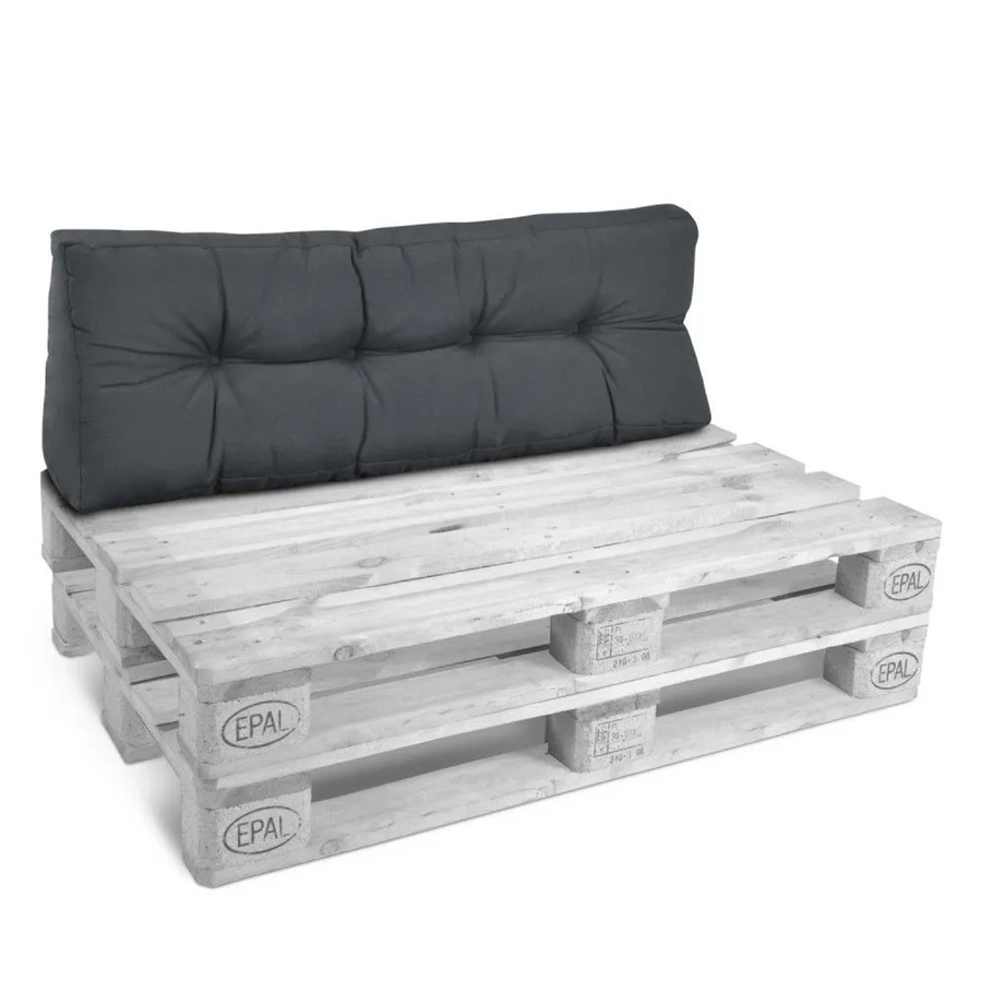 Beautissu ECO Style Palettenkissen Rücken Graphitgrau B: 120 cm, T: 40 cm, H: 10 cm - Bild 2