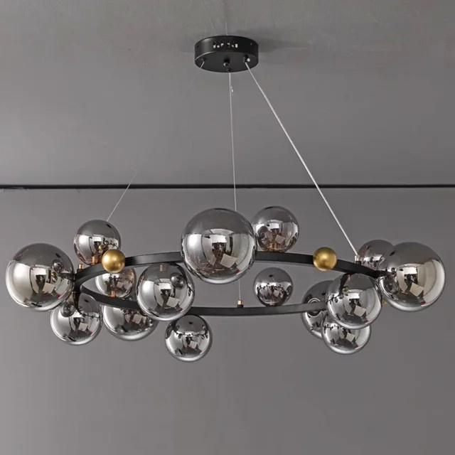 SANDYHA Nordic Glas Ball LED Pendelleuchte für Wohnzimmer, Esszimmer und Küche - Bild 1