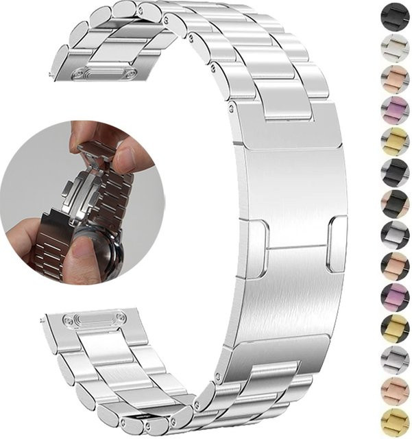 CHIICSMART Uhrenarmband Edelstahl, Silber, Unisex, 22mm - Bild 1
