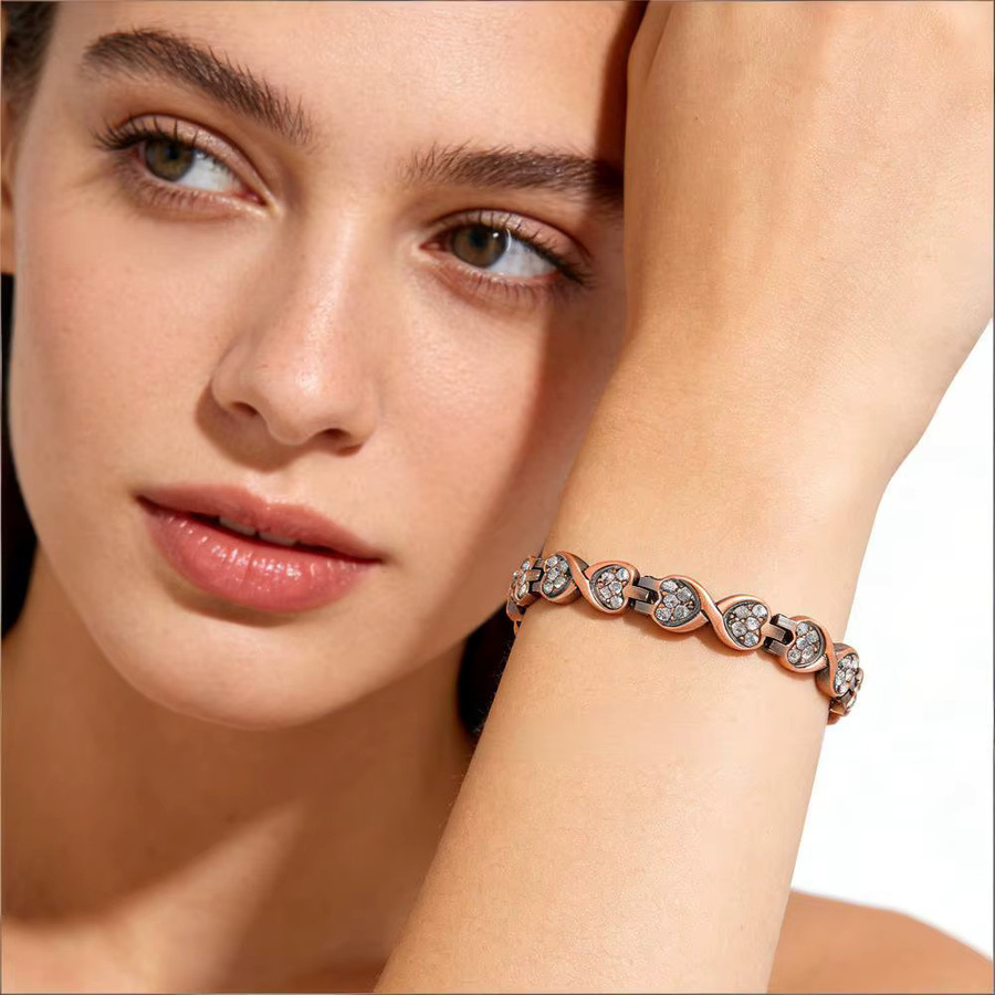 ARADOO Magnetarmband, Kupfer, Roségold, Kristall, Damen - Bild 3