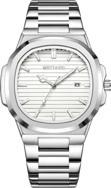 TrendVibeCN Armbanduhr Quarz, Edelstahl, Silber, Herren - Bild 1