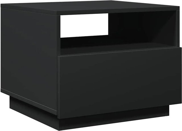 vidaXL Couchtisch mit LED-Leuchten in Schwarz und Eiche, modern, B/T/H: 50 x 49 x 40 cm - Bild 1