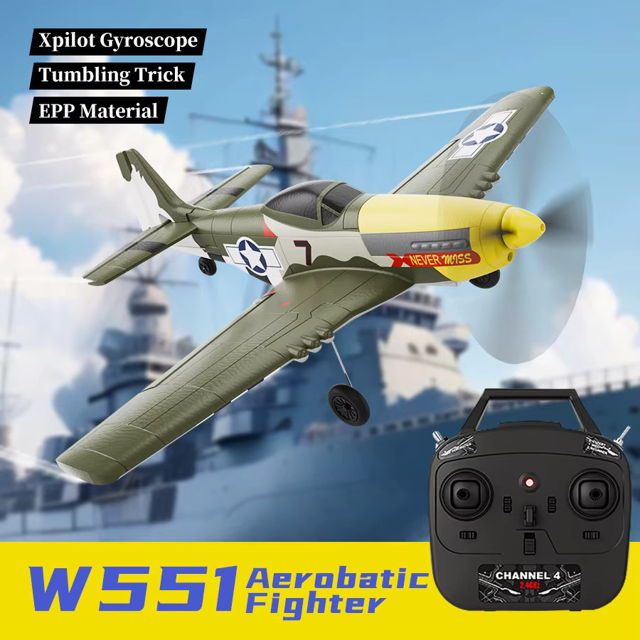 ANTSIR RC Flugzeug P51 Mustang, RC Kampfflugzeug, mit 2,4G Funksteuerung - Bild 2