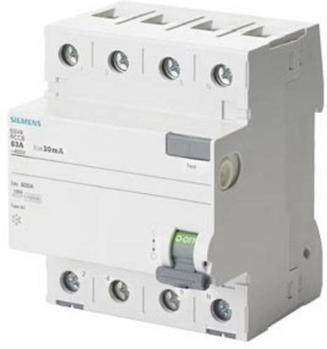 Siemens 5SV4346-0LA01 FI-Schutzschalter RCD AC 63A 0,03A 400V in Weiß - Bild 1