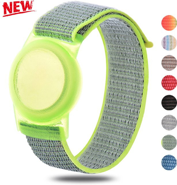 CAOWTAN Anti-Verlust Nylon Schutzhülle für Apple AirTag Armband, Schwarz, 170 x 220 mm - Bild 1