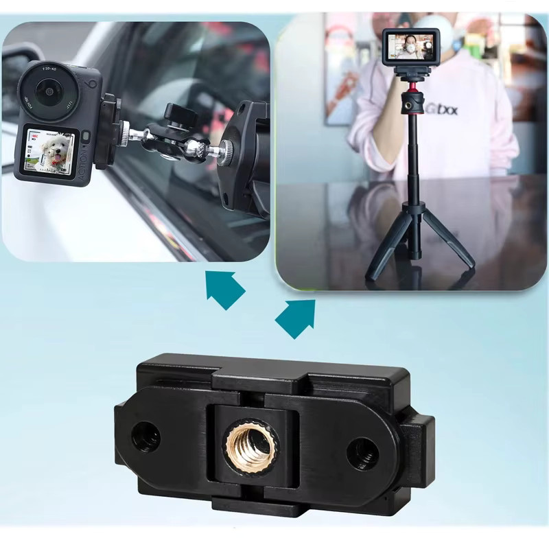 Magnetischer Schnellwechseladapter DJI Osmo Action 5 Pro 4 3 Stativhalterung Erweiterungszubehör in Schwarz - Bild 2
