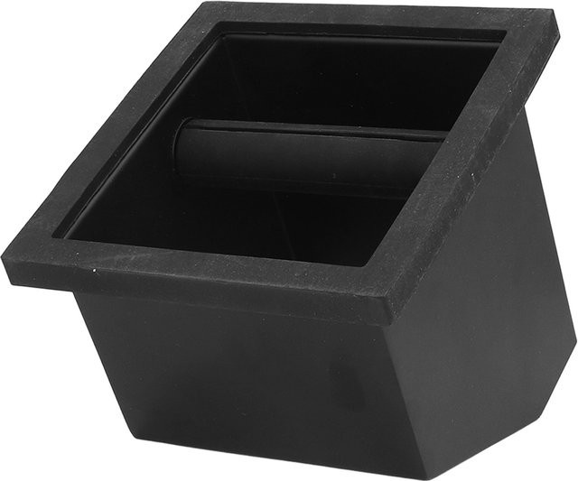 Kaffee Knock Box aus Edelstahl mit schrägem Mund zur Bodenentsorgung für deine Küche, Silber/Schwarz - Bild 1