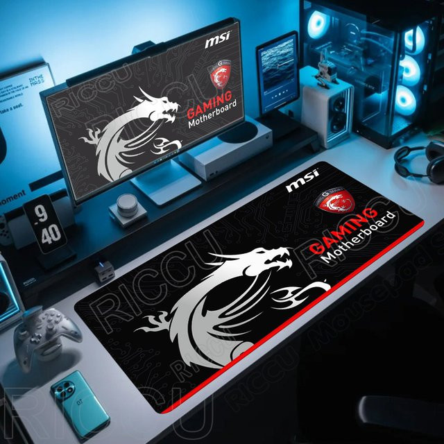 MSI Gaming Mauspad XXL aus Naturkautschuk in Schwarz, B/T: 90 x 40 cm - Bild 1