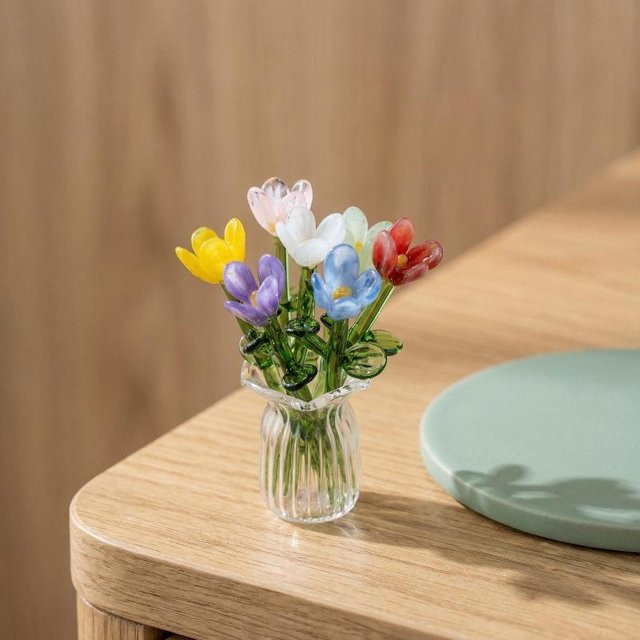 Realistische künstliche Tulpen aus Glas im 6er-Set, bunte Simulations-Blumen für moderne Tischdekorationen - Bild 1