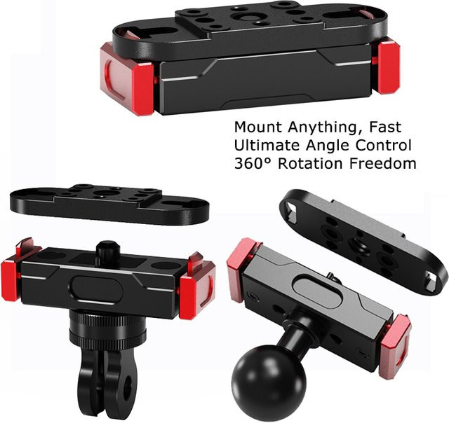 Magnetische Schnellverschluss-Basis und 1/4 Zoll ARRI Stativ-Adapterhalterung für GoPro Action-Kameras in Schwarz - Bild 1