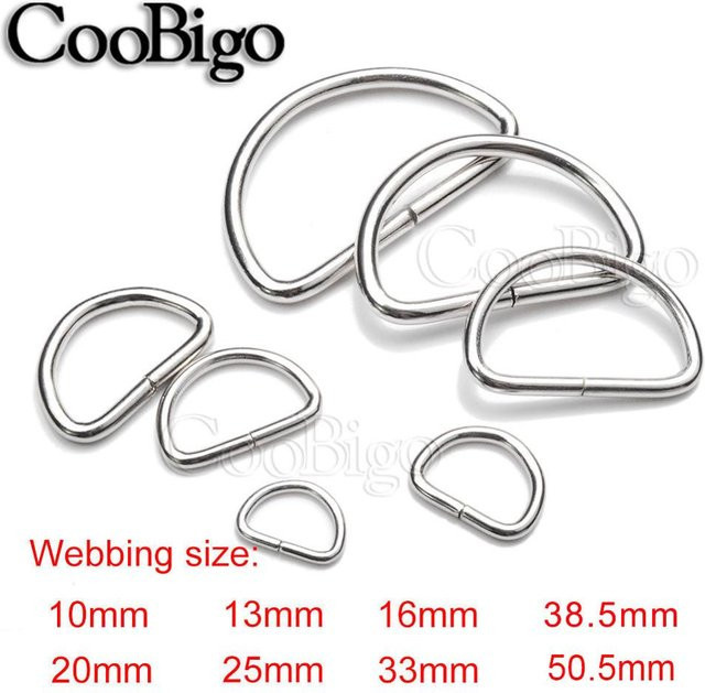 CooBigo 10 Stück Metall D-Ring Halbschlaufe Schnallen in Silber für Handtaschen Riemen und DIY Nähzubehör - Bild 1
