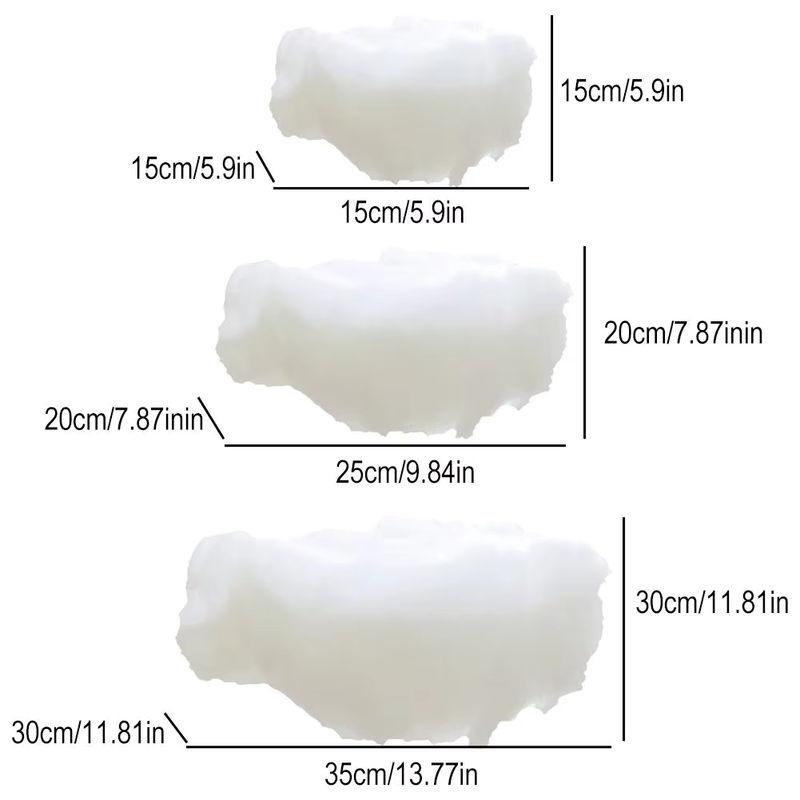 Weiße 3D Wolken Dekoration aus Textil für Innenräume und Hochzeiten zum Aufhängen - Bild 6