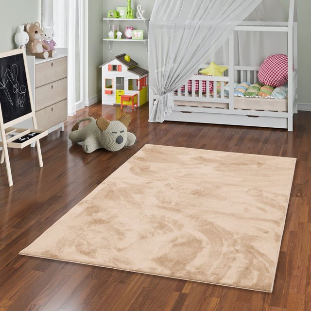 Pergamon Hochflor Langflor Teppich Melia Kids Super Soft in Beige - Bild 1