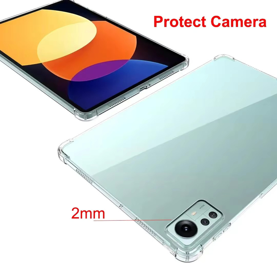 Stoßfeste Airbag-Silikonhülle mit Kristallen für Xiaomi Mi Pad und Redmi Pad, transparent - Bild 3