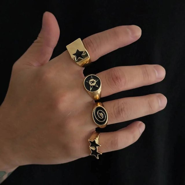 IngeSight.Z Ringe, Gold, Fünfzackiger Stern, Herren - Bild 1