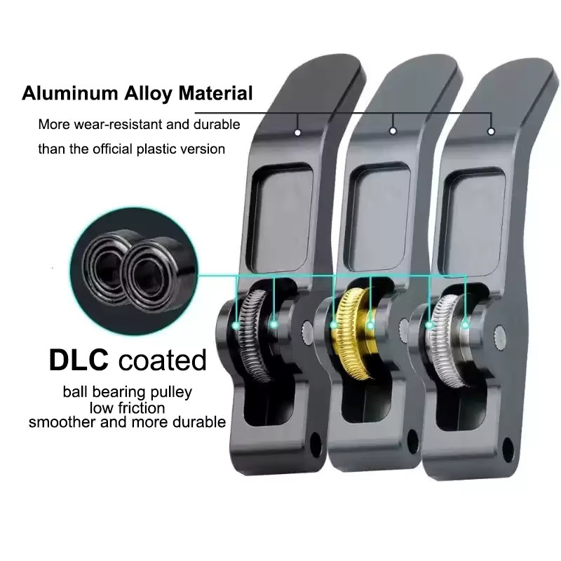DLC-beschichtete Riemenscheibe aus Aluminiumlegierung für Bambu Lab A1 und A1 Mini 3D-Drucker, CNC-gefräst, Schwarz oder Grau - Bild 2