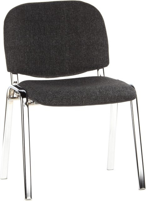 hjh OFFICE Vierfußstuhl XT 600 C aus Stoff in Anthrazit und Grau, stapelbar - Bild 1