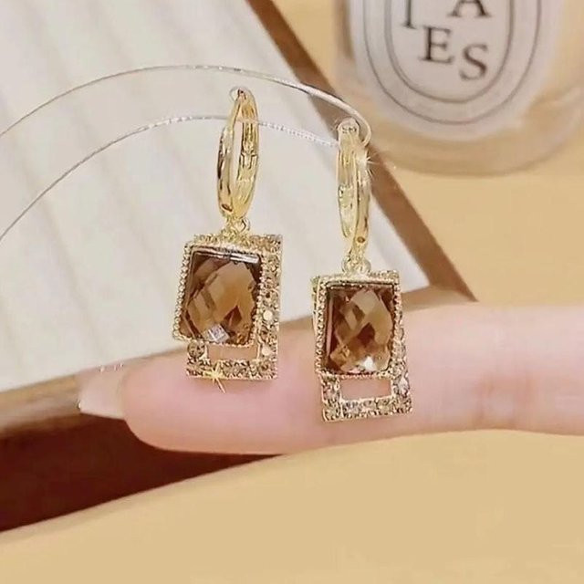 DHDH Tropfenohrringe, 925 Silber, Zirkonia, Gold, Damen - Bild 1