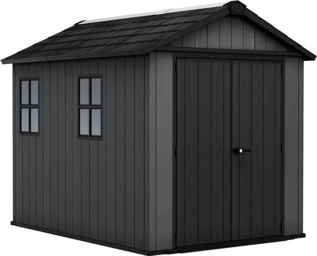 Keter Gartenhaus Newton 759 aus Kunststoff in Grau mit Fenster und Schloss, B/T/H: 287 x 230 x 246 cm - Bild 1
