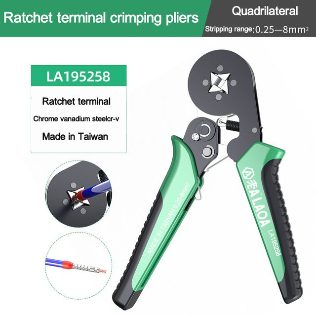 LAOA Vierseitige Crimpzange für Ratschenklemmen und quadratische Rohrklemmenkabel zur Kaltcrimpen und Verdrahtung - Bild 1