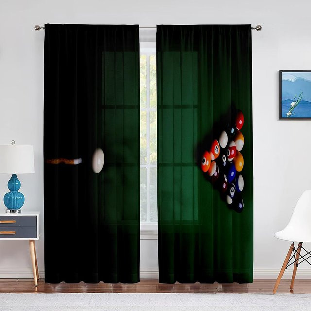 Super Six Transparenter Voile Vorhang mit Ösen, Farbe: Grün, Breite: 100 cm, Höhe: 250 cm - Bild 1