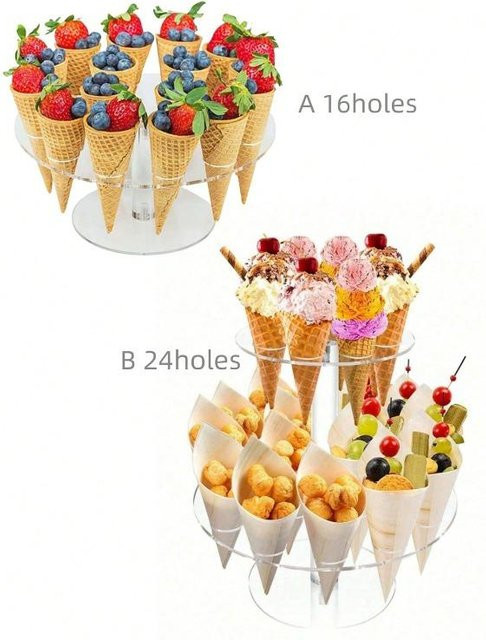 Acryl Eistütenhalter von chenxiaogang als transparentes Waffelhörnchen-Display mit 24 Löchern - Bild 1