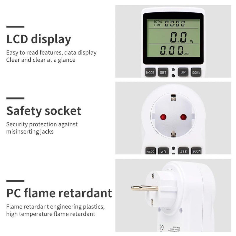 Oudun Digitaler Temperaturregler mit Zeitschaltuhr und Sensorsonde in Weiß - Bild 3
