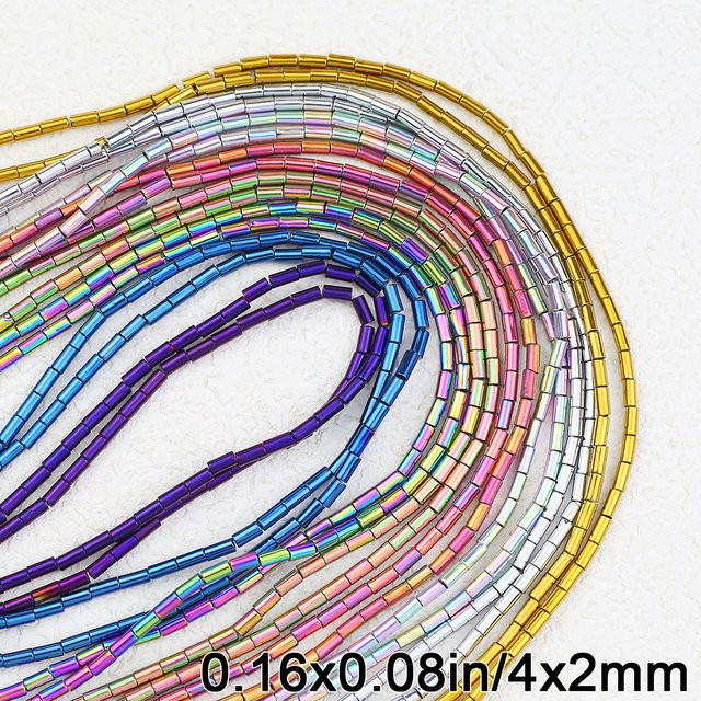 JHNBY Spacer Perlen, Hämatit Naturstein, 4x2mm, 85 Stück - Bild 1