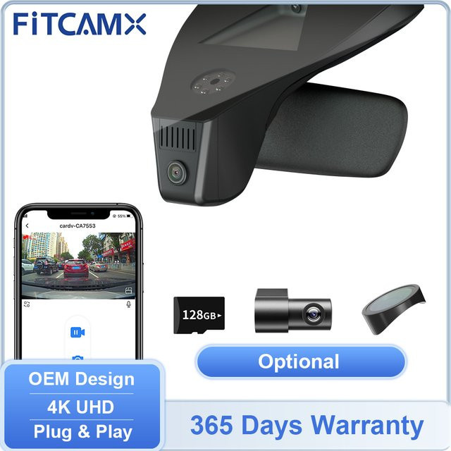 FITCAMX Dashcam Auto-DVR für Volkswagen ID.4, ID.3, ID.7, ID.6, ID.Buzz und Cupra Born, Farbe: Schwarz - Bild 1