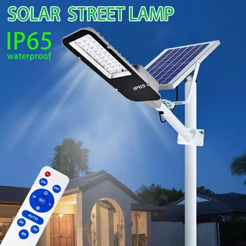 YQCHEZI Solar Außenleuchte mit Fernbedienung, Wasserdichte Solar-Straßenlaterne für Garten, Garage und Terrasse, Schwarz - Bild 6