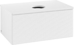 V&B Waschtischunterschrank Antao mit Frontstruktur in Weiß, B/T/H: 80 x 36 x 50 cm - Bild 1