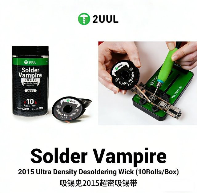2UUL DW15 Solder Vampire Ultra Density Entlötdocht für PCB BGA Handy-Motherboard Reparaturwerkzeug, 10 Rollen pro Box - Bild 1
